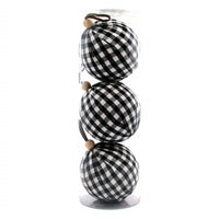 
              5.9" White Buffalo Plaid Shatterproof Ornament- Set of 3
            