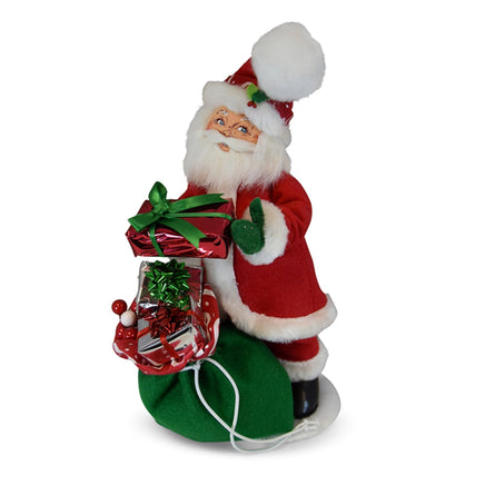 9" Christmas Swirl Santa with Toybag