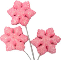 
              12" Pink Snowflake Sweets Pick Ornament- Set of 5
            