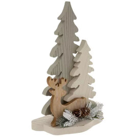 Reindeer & Trees Wood Decor