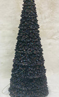 
              Black and Iridescent Light Up Cone Tree
            