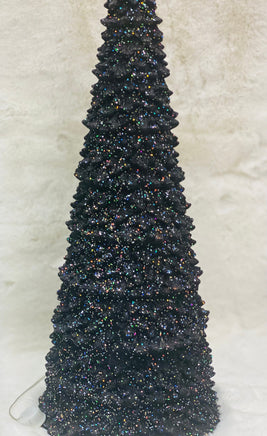 Black and Iridescent Light Up Cone Tree