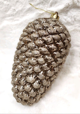 Gold Glitter Pinecone Ornament