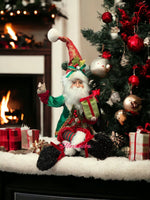 
              Red and Green Poseable Santa
            