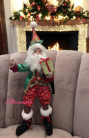 
              Red and Green Poseable Santa
            