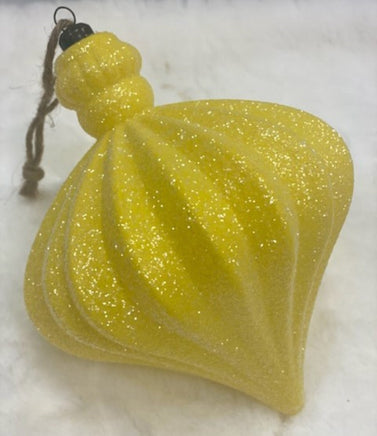 Yellow Glitter Onion Ornament