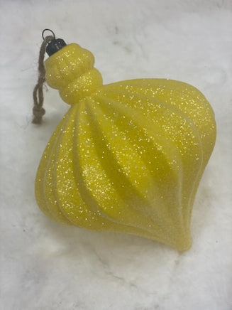 Yellow Glitter Onion Ornament