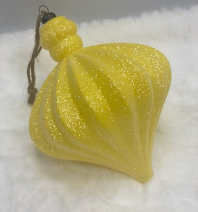 Yellow Glitter Onion Ornament