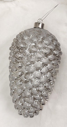 Silver Glitter Pinecone Ornament