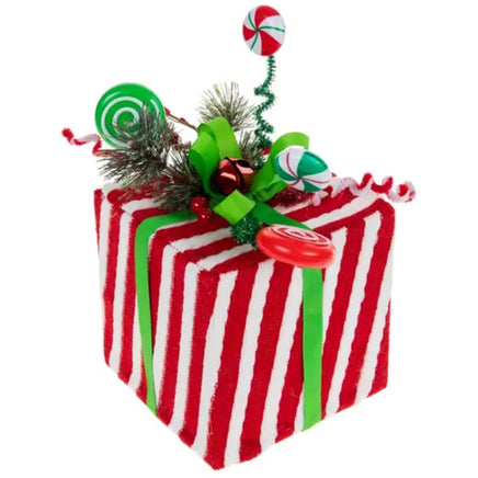 Peppermint Swag Striped Gift Decor