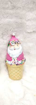 Snowman and Santa Ice Cream Cone Decor (Set of 2)