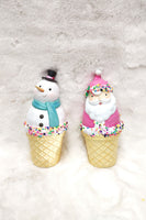 
              Snowman and Santa Ice Cream Cone Decor (Set of 2)
            