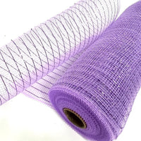 
              10" Lavender Metallic Stripes Deco Mesh
            