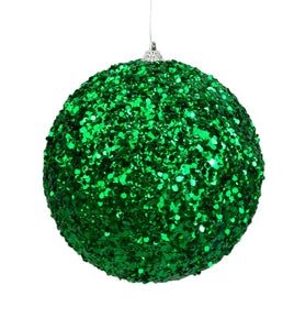 6" Emerald Green Sequin Ball Ornament