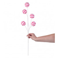 
              25” Pink and White Chenille Twirl Ball Pick
            