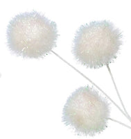 
              9" White Tinsel Pom-Pom Pick with Clip- Set of 4
            