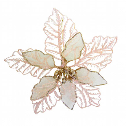 9.5" Pink Poinsettia Ornament