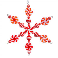 
              6" Peppermint Snowflake Ornament- Set of 2
            