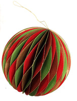 
              Gold, Red, and Green Wish Paper Ball Ornament
            