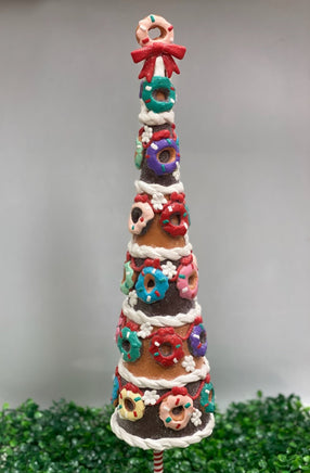 21" Gingerbread Donut Tree