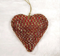 
              4IN Heart Ornament - Red and Gold
            