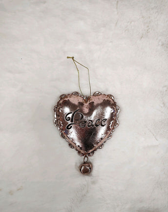 Pink Metal Heart Ornament