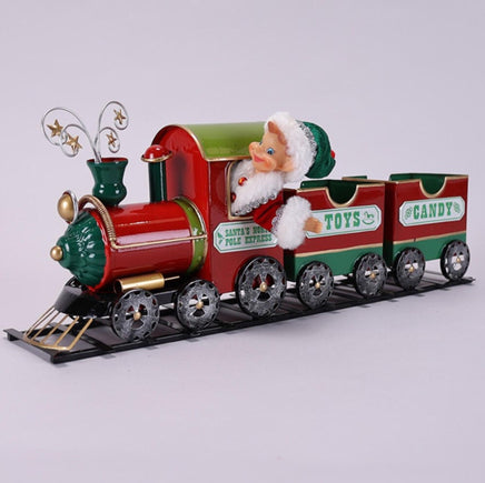 Metal Train with Elf Ornament