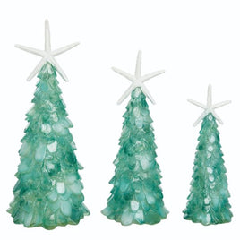 Resin Coastal Tree Decor- (Set Of 3)