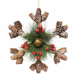 12" Pinecone Snowflake Ornament