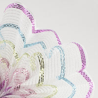 
              10" Poly Jute Matte Stripe Mesh: White & Metallic Pastels
            