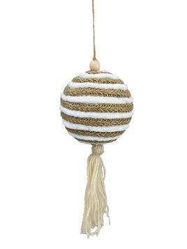 4" Jute/Chenille Ball Ornament