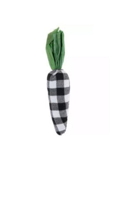 Set of 8 - Small Black & White Gingham Carrots