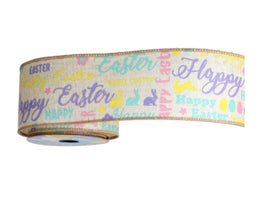 Happy Easter Wired Ribbon-2.5"X3yd