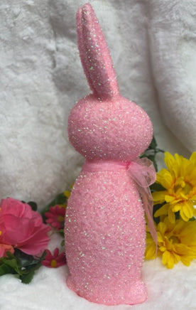 16" Flocked Glitter Bunny