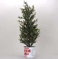 
              Faux Evergreen Tree in Tin Cup
            