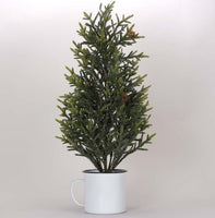 
              Faux Evergreen Tree in Tin Cup
            