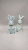 
              Pastel Blue Flocked Bunnies
            