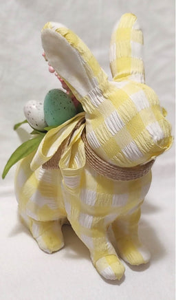 Yellow Plaid Sitting Easter Bunny