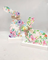 
              Wooden Painted Bunny Tabletop Easter Décor (Set of 2)
            