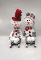 
              Sleigh Riding Bobble Head Snowmen
            