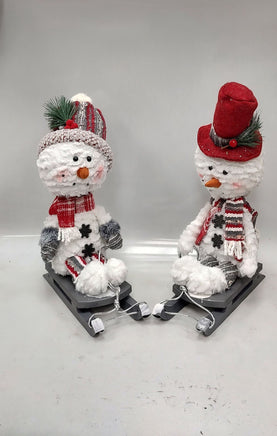 Sleigh Riding Bobble Head Snowmen