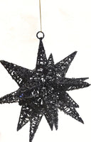 
              8" Black Glitter Star Ornament
            