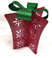 
              Metal Red and Green Glittered Present Decor
            