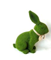 
              Green Flocked Sitting Bunny With Bow
            