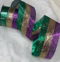 
              Glitter Mardi Gras Wired Ribbon - 2.5"X3yd
            