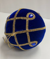 
              Blue & Gold Jeweled Ball Ornament
            