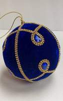 
              Blue & Gold Jeweled Ball Ornament
            