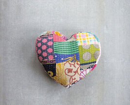 Heart Shape Kantha Pillow