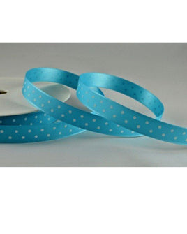 Turquoise Polka Dot Ribbon - 3/8"X15Ft.