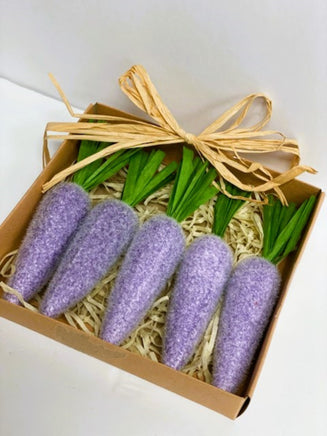 Set of 5- Purple Flocked Carrots